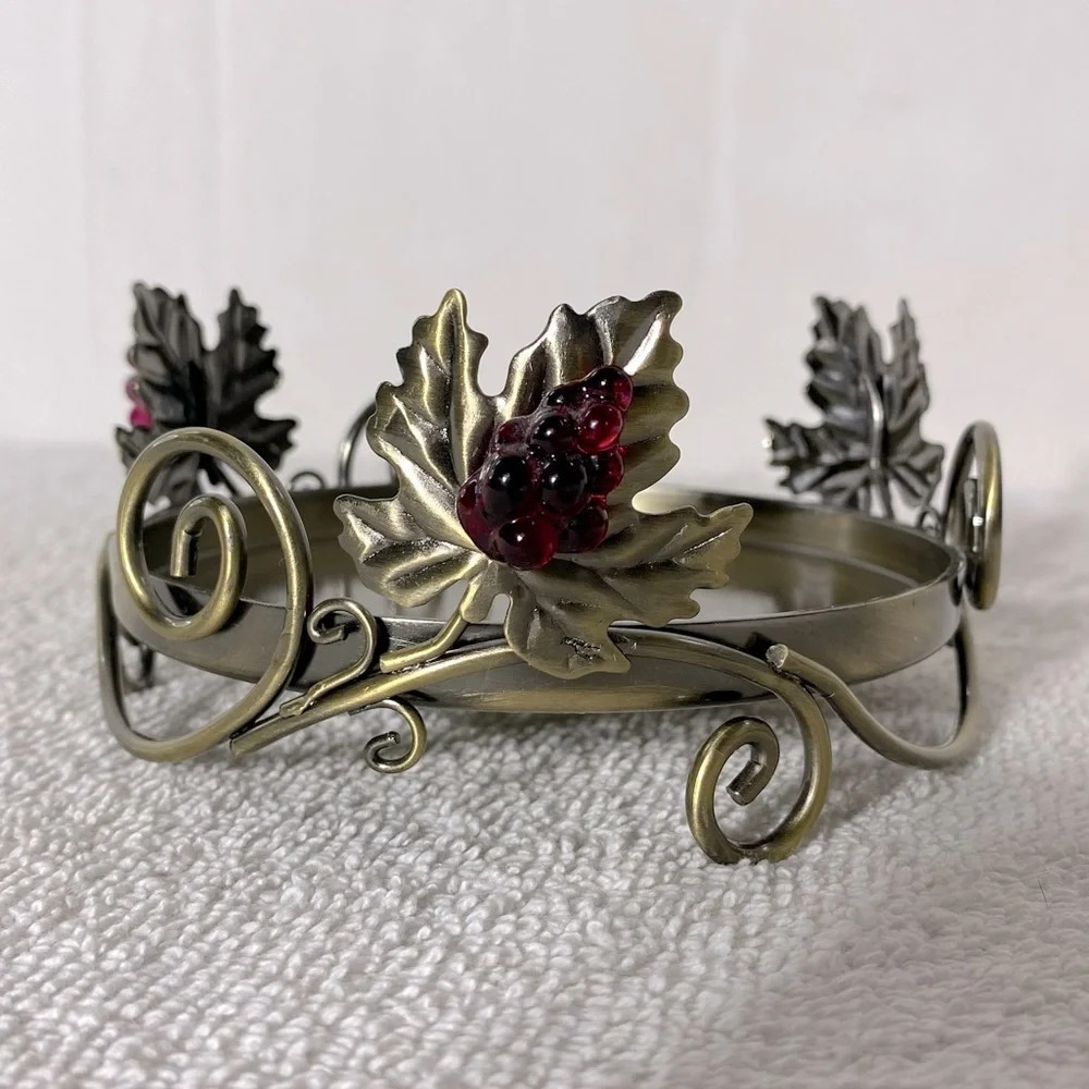 Vintage Party Lite Metal Candle Base Candle Holder Grapevine